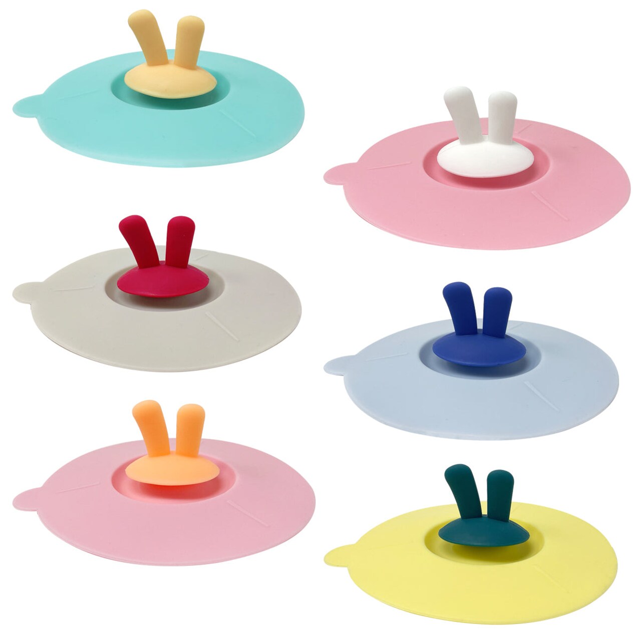 Wrapables® Silicone Cup Lids, Anti-Dust Airtight Mug Covers for Hot and Cold Beverages (Set of 6)